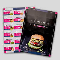 Couponbögen perforiert 18 Coupons beidseitig bedruckt 3x6