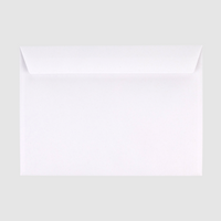 Couverts Format C5 (Lasche an der langen Seite), haftklebend ohne Fenster, unbedruckt weiss, Rückseite