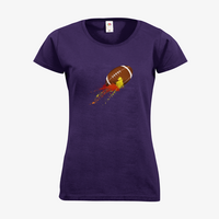 Damen-T-Shirt FOTL, Basic Rundhals - Motiv American Football Bunt