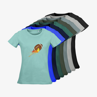 Damen-T-Shirt Russell, Organic - Motiv American Football Bunt, Farbauswahl