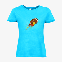 Damen-T-Shirt B&C, Basic - Motiv American Football Bunt