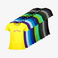 Damen-T-Shirt B&C, Premium - Motiv American Football EKG-Linie, Farbauswahl