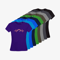 Damen-T-Shirt B&C, Organic - Motiv American Football EKG-Linie, Farbauswahl