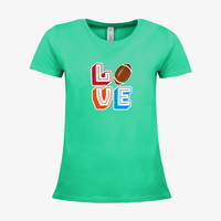 Damen-T-Shirt B&C, Premium - Motiv American Football Love