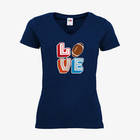 Damen-T-Shirt FOTL, Basic V-Neck - Motiv American Football Love