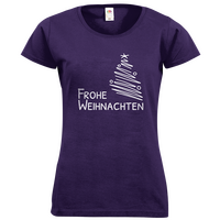 Damen-T-Shirt FOTL, Basic Rundhals - Motiv Frohe Weihnachten