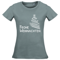 Damen-T-Shirt Russell, Organic - Motiv Frohe Weihnachten