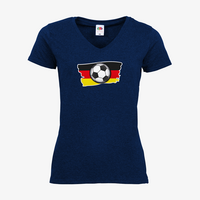 Damen-T-Shirt FOTL, Basic V-Neck - Motiv Fußball Deutschland