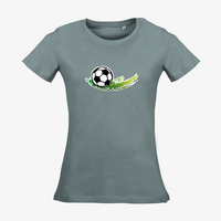 Damen-T-Shirt Russell, Organic - Motiv Fußball Grün