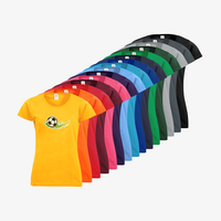 Damen-T-Shirt FOTL, Basic Rundhals - Motiv Fußball Grün, Farbauswahl