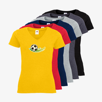 Damen-T-Shirt FOTL, Basic V-Neck - Motiv Fußball Grün, Farbauswahl