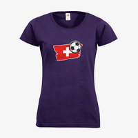 Damen-T-Shirt FOTL, Basic Rundhals - Motiv Fußball Schweiz