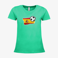 Damen-T-Shirt B&C, Premium - Motiv Fußball Spanien
