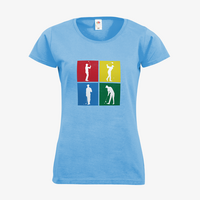 Damen-T-Shirt FOTL, Basic Rundhals - Motiv Golf Quadrat