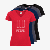 Damen-T-Shirt FOTL, Basic V-Neck - Motiv Golf Shot, Farbauswahl