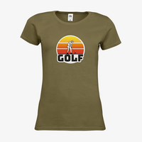 Damen-T-Shirt FOTL, Premium - Motiv Golf Sonnenuntergang