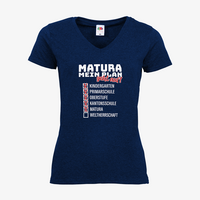 Damen-T-Shirt FOTL, Basic V-Neck - Motiv Matura Plan