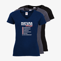 Damen-T-Shirt FOTL, Basic V-Neck - Motiv Matura Plan