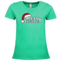 Damen-T-Shirt B&C, Premium - Motiv Merry Christmas