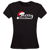 Damen-T-Shirt B&C, Organic - Motiv Merry Christmas
