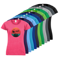 Damen-T-Shirt FOTL, Basic Rundhals - Motiv Weihnachtshimmel, Farbauswahl