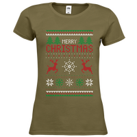 Damen-T-Shirt FOTL, Premium - Motiv Weihnachtsstrickpulli