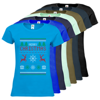 Damen-T-Shirt FOTL, Premium - Motiv Weihnachtsstrickpulli, Farbauswahl