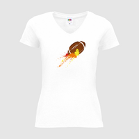 Damen-T-Shirt FOTL, Basic V-Neck - Motiv American Football Bunt