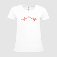 Damen-T-Shirt B&C, Premium - Motiv American Football EKG-Linie