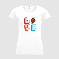 Damen-T-Shirt FOTL, Basic Rundhals - Motiv American Football Love