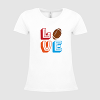 Damen-T-Shirt B&C, Premium - Motiv American Football Love
