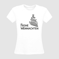 Damen-T-Shirt B&C, Organic - Motiv Frohe Weihnachten