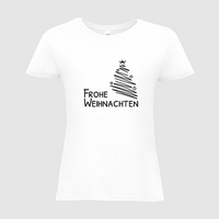 Damen-T-Shirt B&C, Basic - Motiv Frohe Weihnachten