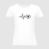 Damen-T-Shirt B&C, Basic - Motiv Fußball EKG-Linie