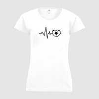 Damen-T-Shirt FOTL, Basic Rundhals - Motiv Fußball EKG-Linie