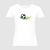 Damen-T-Shirt B&C, Basic - Motiv Fußball Grün