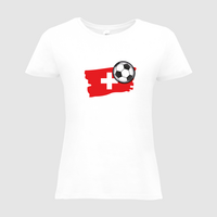 Damen-T-Shirt B&C, Basic - Motiv Fußball Schweiz