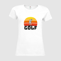 Damen-T-Shirt FOTL, Premium - Motiv Golf Sonnenuntergang