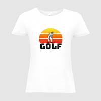 Damen-T-Shirt B&C, Basic - Motiv Golf Sonnenuntergang