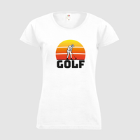 Damen-T-Shirt FOTL, Basic Rundhals - Motiv Golf Sonnenuntergang