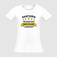 Damen-T-Shirt Russell, Organic - Motiv Matura Lernen