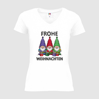 Damen-T-Shirt FOTL, Basic V-Neck - Motiv Weihnachtswichtel