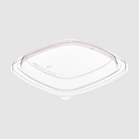 Deckel für Salatschalen eckig 13 x 13 x 1,8 cm, transparent, unbedruckt