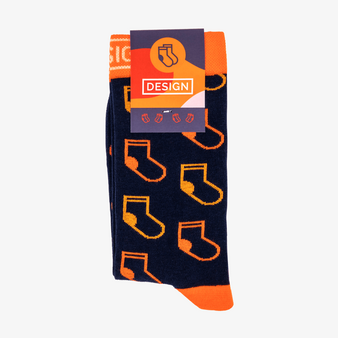 Designmuster - Socken klassisch, mit Ihrem Motiv gestrickt, mit Etikett