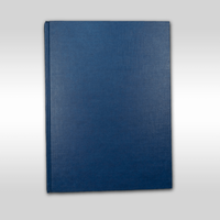 Hardcover, blau, liegend, zugeklappt