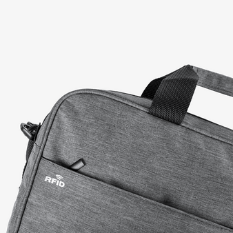 Dokumententasche aus Polyester mit RFID-Ausleseschutz, Detail Reißverschlusstasche