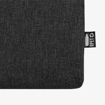 Dokumententasche aus RPET, Detail RPET-Label