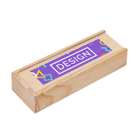 Dominospiel in Holzbox, einseitig 4/0 bedruckt