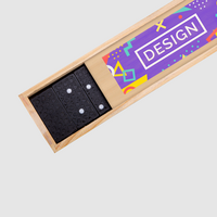 Dominospiel in Holzbox, einseitig 4/0 bedruckt