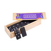 Dominospiel in Holzbox, einseitig 4/0 bedruckt